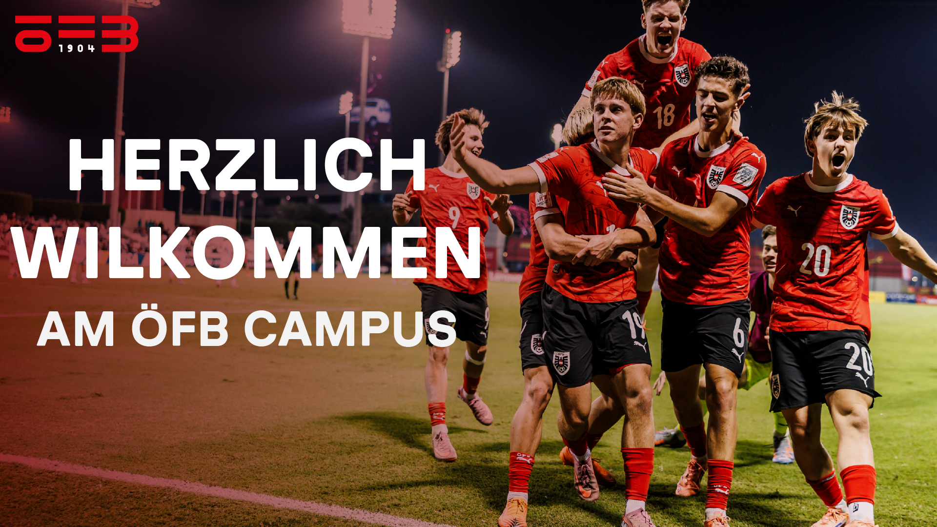 Willkommensgrafik zur Rückkehr der österreichischen U17-Vizeweltmeister